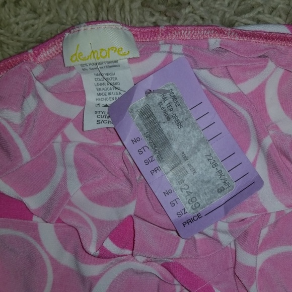 60's Disco Pink Polka Dot Halter Dress - Picture 3 of 5